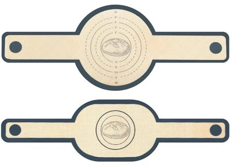 2 Pcs Silicone Bread Sling for Dutch Oven, Oval and Round Non-Stick, Easy Clean Reusable Bread Baking Mat with Long Handles Transfer Sourdough Mat Tools Supplier Liner(Color:Grey)