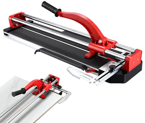 FLNOZAMZ Tagliapiastrelle Manuale Professionale, Strumento tagliapiastrelle, con staffe a Doppia Guida, Righello di Alta precisione, per Piastrelle in gres porcellanato