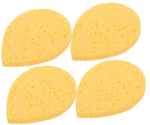 VALICLUD Spugna Viso Multifunzione 4 Pezzi, Scrubber Compatto Esfoliante in Cellulosa Morbida, Detergente Portatile per Struccare e Pulizia Viso da Viaggio per Donne e Uso Domestico
