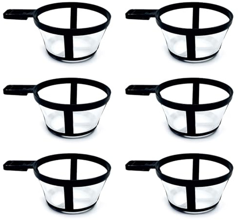 Set med 6 st multifunktionella kaffefilter i nylon sil återanvändbar korg för kaffebryggare förbättrar smaken fint nätfilter