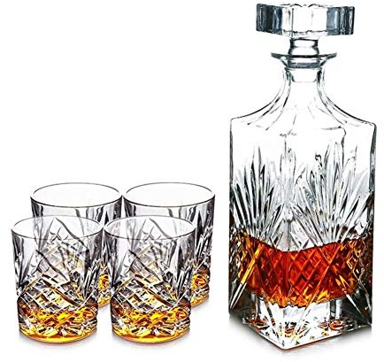 Ensemble carafe à whisky en cristal sans plomb 750 ml
