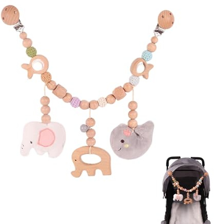 Jlnmmn Catena Pendente Passeggino Bambini, Collana per Passeggino, Catena Passeggini Legno Appeso, per Ragazzi e Ragazze