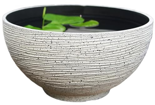 Licsaliwe Pot de Plante de Lotus Flottante, jardinière lys à Eau Ronde pour Le Banquet Salon Bureau / 14x7 Pouces (Blanc)