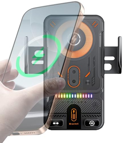 Cargador Inalámbrico para Coche | 15W Carga Rápida Soporte de Automóvil,Soporte de Teléfono para Coche Autoajustable - para Uso Diario Control Música Video Asistencia Estacionamiento Viaje