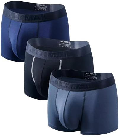 JOCKMAIL Herren Boxershorts 3er Pack, Modal Unterwäsche mit 3D U-Convex Beutel Atmungsaktive Trunks Anti Rutsch Komfortabel