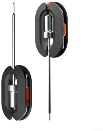 Zoegneer Termometro intelligente per barbecue, sonda wireless con display digitale e controllo tramite app, per grigliare e forno, in ABS e acciaio inossidabile, portata da 29,9 m a 59,7 m (2 aghi per