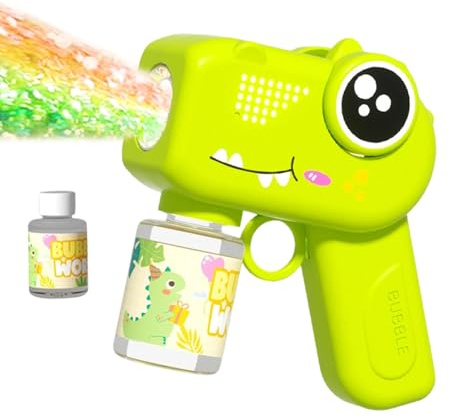 Automatisk såpbubbelmaskin - dinosaurie bubbeldispenser med och ljud - såpbubblor generator, present till barn födelsedag ny sommar