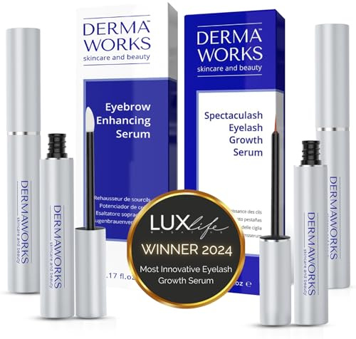 FRANS- OCH BRYNSERUM SET - 3 ml fransserum + 5 ml ögonbrynsförstärkare - Längre, fylligare fransar och tjockare ögonbryn - Snabb bryn- och ögonfransförstärkare och balsam från DERMAWORKS