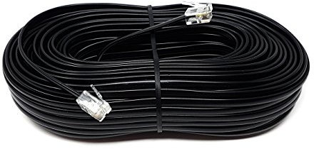 Maincore - Cavo ADSL piatto ad alta velocità per modem, cavo da RJ11 a RJ11 (disponibile in 1 m, 2 m, 3 m, 5 m, 10 m, 15 m, 20 m, 30 m), colore nero 30 m Nero