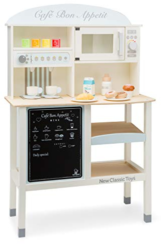 New Classic Toys 11070 Juego de rol - Juegos de rol (Cocina y Comida, Estuche de Juego, 3 año(s), Niño, Chica, Negro, Blanco, Madera)