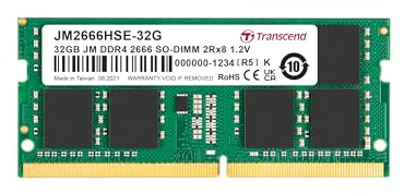 Transcend 32 GB Módulo de Memoria JM DDR4, 2666 MT/s, SO-DIMM