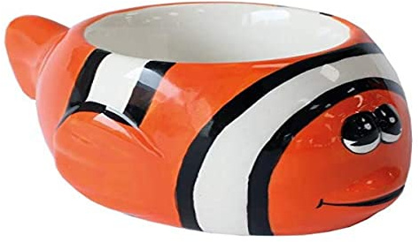 Crockery Critters Coquetier Poisson Clown de Deluxebase. Coquetiers Mignons en céramique en Forme d'animaux pour Enfants et Adultes