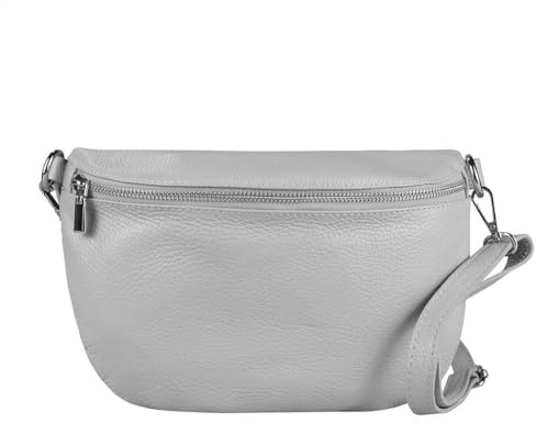 ITALYSHOP24 OBC Made in Italy Damen Leder Tasche Gürteltasche Crossbody Hüfttasche Bauchtasche Umhängetasche Cross-Over Bodybag Schultertasche Handytasche