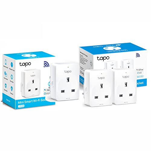 Tapo Smart Plug Wi-Fi Outlet, Works with Amazon Alexa), Google Home, Max 13A Wireless Smart Socket, Device Sharing, Without Energy Monitoring, No Hub Required-Tapo P100(3-Pack)