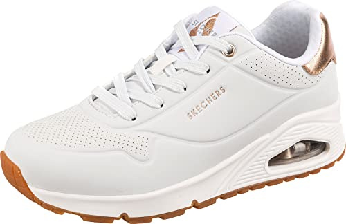 Skechers Uno - Golden Air, Sneakers Donna, Bianco White Black Gold, 42 EU