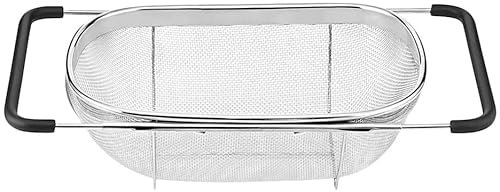 GRAWIT Escurridor retráctil de Acero Inoxidable, colador Ovalado, Fregadero, escurridor de Verduras, Cesta de Almacenamiento para el hogar Made in China