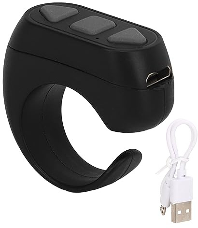 Bluetooth-Fernbedienungs-Seitenwender, für TikTok für App Remote Scrolling Ring Clicker, ZL-03 Kamera-Fernauslöser Selfie-Taste für Mobiltelefon (Schwarz)