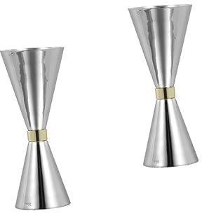 BESTonZON 2 Pièces Mesureur De Vin Mélangeur à Martini Jigger Verres à Martini en Métal Gobelet Doseur Bar Jigger Doseur De Mesure d'alcool Acier Inoxydable Petite Tasse à Mesurer