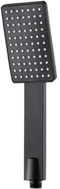 NATTCO Bathroom High Pressure Shower Head Square Handheld Sprinkler Silver/Black Multi-Function Universal Sprayer Home Bathroom Accessories Shower Head (Color : Black)