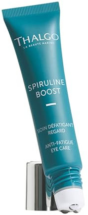 THALGO Spirulina Boost 2.0 Vitalisierende Augen-Pflege, 15 ml mit integrierten kühlenden Edelstahlkügelchen