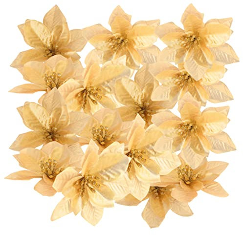 Zerodeko 24St Weihnachtsblume weihnachtsdeko künstliche blüten Weihnachten Urlaub Seidenblumen Girlande Wohnkultur Weihnachtsbaum gefälschte Requisiten zur Weihnachtsfeier