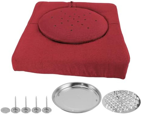 Moxibustion-Kissenset mit Einstellbarer Temperaturneigung und Breiterem Moxibustionsbereich für Gesundheitsmassagen (Rot)
