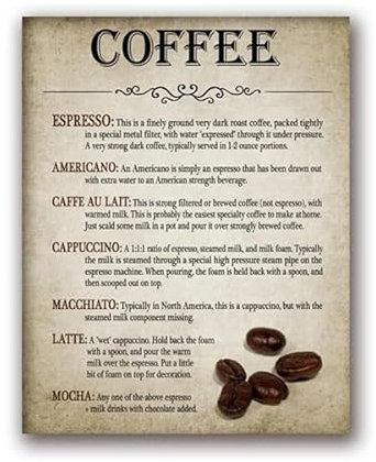 SHUYINGHENGXIE Coffee Making Vintage Poster Print Coffee Bean Wall Art Canvas Painting Picture Home Decor No Frame-C_50x70cm