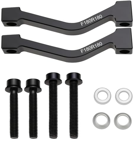 ECSiNG 2 Sets Fahrrad Scheibenbremsadapter Bike Post Mount 180 Mm Scheibenbremsadapter Bremssatteladapter mit Schrauben für Mountainbike Schwarz