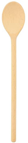 teemando® Cucchiaio da cucina di marca grande, lungo, stabile, in legno, 60 cm, ovale, per cucinare e cuocere, garantito indistruttibile con uso normale