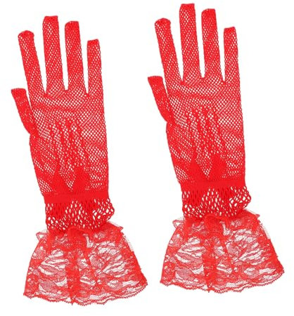 TOGEVAL 1paar Hochzeits-romantik Spitzenhandschuhe Mit Schleife Elegante Braut Accessoires Für Hochzeitskleid Und Besondere Anlässe Bequemes Design Langlebiges Material