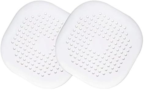 Wagoodter 2 pezzi Filtro di Lavello in silicone Filtro per capelli in silicone per scarico doccia con ventosa per bagno, doccia, vasca da bagno, cucina (Bianco)