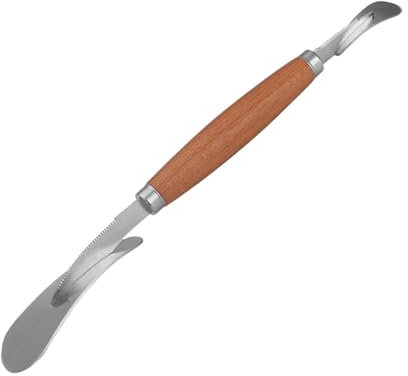 Poo4kark Karneval Schäler, Neuer Edelstahl-Orangenschalen-Schäler, multifunktionales Küchenschäler-Werkzeug für Granatapfel, Zwiebel, Orange (Brown, 30x4cm)