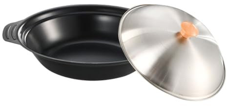 Cabilock Olla De Hierro Para Ramen Con Doble Asa Sartén Antiadherente Para Cocina Cacerola Pequeña Para Hot Pot Japonés Wok De Para Inducción y Directo
