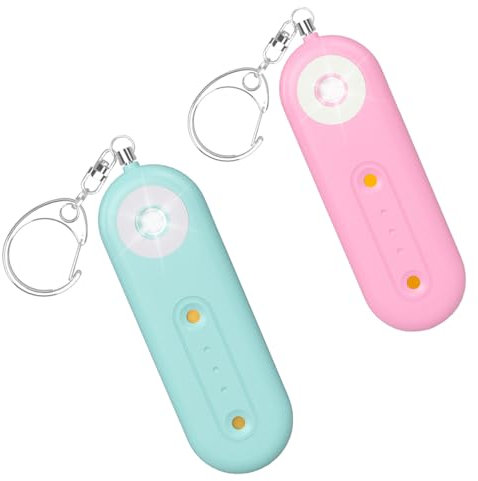 ROTOPATA Selbstverteidigung Taschenalarm für Frauen, Aufladbar Persönlicher Alarm Schlüsselanhänger, 130DB Schrillalarm Self Defense Siren Keychain mit LED Stroboskoplicht für Kinder (Rosa & Hellblau)