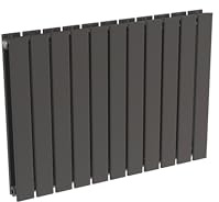 Radiateur anthracite mural eau chaude horizontal acier double lame | 60 x 80 cm 1 214 Watt pour chauffage central | 4 raccordements 15x21 (1/2) NYTIA by NOYON & THIEBAULT