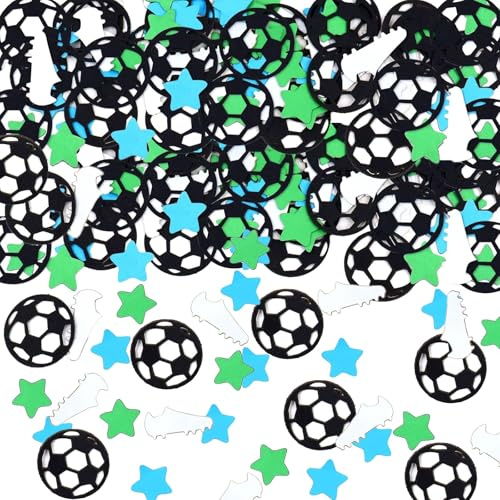 Confeti decorativo de fútbol, decoración de mesa, juego de fútbol, decoración para fiestas, decoración del mundo en aerosol, colorido, decoración de mesa