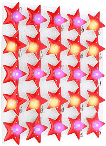 25 PCS Fünfzündlich Sternförmige LED -Brosche Weihnachtsstiftabzeichen für Geschenkparty -Gefälligkeiten