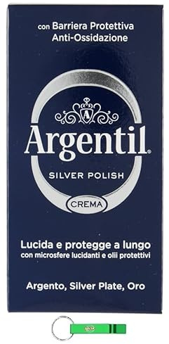 10x Argentil Silver Polish Creme - Silber Reiniger - Spezieller Reiniger für Silber in Creme, Politur und Antioxidans, mit Schutzbarriere 150ml + Beni Culinari Kostenloser Schlüsselanhänger