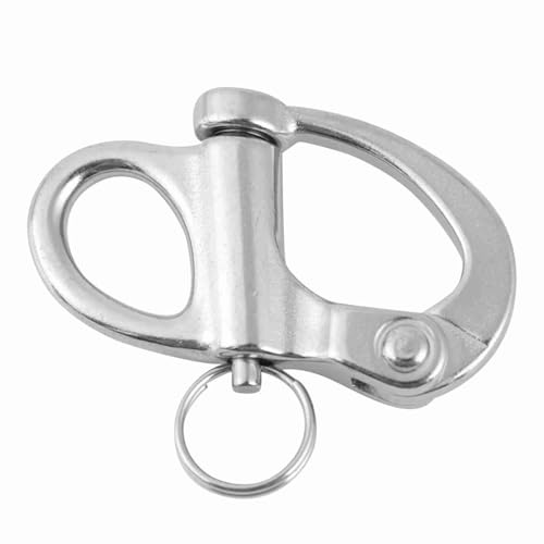 Beufee Grillete de Snap, 2pcs Acero Inoxidable fijado fijación de fianza de fianza para manipulaciones de navegación de brazaletes liberado rápido con Anillo Redondo (12 * 52 mm)