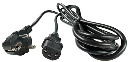 2m Kaltgerätekabel 230V 10A Netzkabel 3 Polig Stromkabel Schwarz