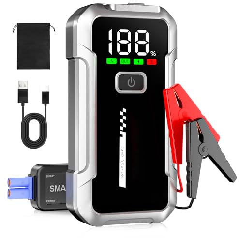 YDBAO Avviatore Batteria Auto 7000A Avviatore di Emergenza per Auto/Moto (Tutti Gas o 10L Diesel) 12V Jump Starter Portatile con Torcia a LED Uscita USB Rapida