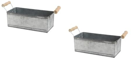 ibasenice 2 Pièces Pot de Fleurs Émaillé Conteneur Multifonction pour Plantes et Rangement pour Décoration Intérieure et Extérieure Style Rétro avec Poignée