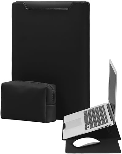 YealRed 13-14 Pouces Housse pour Laptop Pochette Support Fonction avec Macbook Neo 13 2026, MacBook Air 13 M5-M1 (2026-2018),MacBook Pro 13-14 M5-M1 Pro/Max (2026-2020), pour Chargeur (Noir)