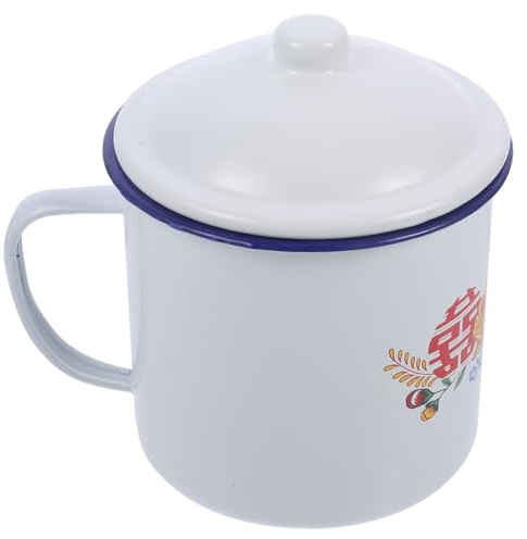 Alipis Taza Esmaltada Vintage de 1200 Ml Estilo Retro Resistente al Calor Adecuado para Té y Café Diseño Ligero y Duradero para Uso Diario y Hogar Color Aleatorio Color Aleatorio