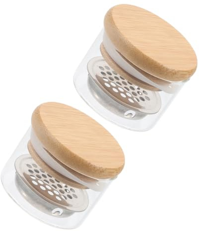 TOPBATHY Lot de 2 Tasses en Verre Remplaçables pour Manucure Couvercle, Outils Pratiques en Acier Inoxydable pour Soin des Ongles Professionnels
