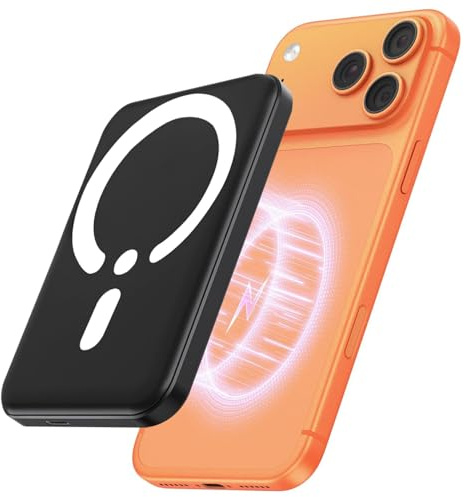 Power Bank Magnetico, Wireless Caricatore 20W Ricarica Rapida Powerbank, Caricabatterie Portatile 10000mAh per Magsafe, Battery Pack Wireless Batteria Esterna per iPhone 17 16 15 14 13 Pro Max Series