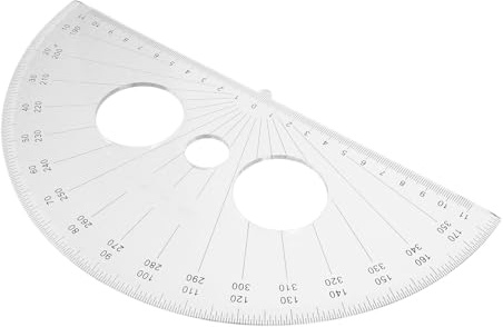 UKCOCO Multi-Function Half Circle Protractor Tool for Students, Plastic Semi-Circle Angle Measuring Ruler, Portable Drafting and Geometry Measuring Tool for School and Office Use