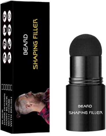 HOMOCONO Bartfüllstift Schwarz mit Kleiner Bürste Bartformungsfüller aus Kunststoff und Kunstfaser Sicher und Gesund für Präzises Bartstyling im Alltag