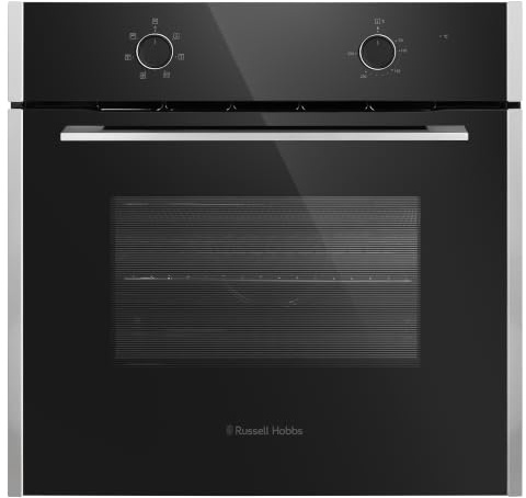 Russell Hobbs Built-in 70L Multifunctional Electric Fan Oven in Black, 60cm Wide, With 6 Functions, Single Grill, Defrost, Convection heating, Easy-Clean Interior, RHFEO7006BS