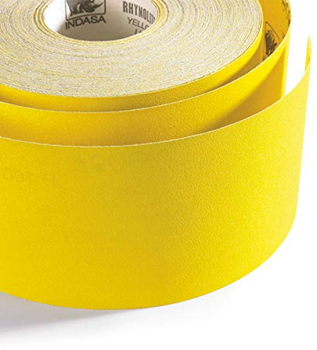 INDASA Rhynolite Yellowline Trade-Quality Aluminium Oxide Sandpaper 50M Roll P80 Grit